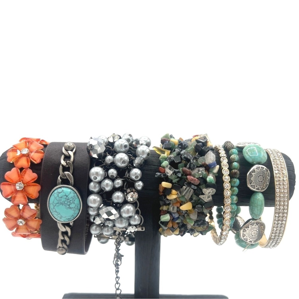 Bracelet Lot of 8 Various Styles Colors Materials Sizes Southwest Boho Statement